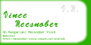 vince mecsnober business card